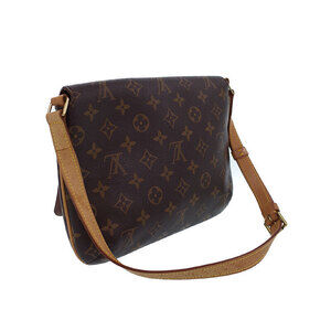 Louis Vuitton Short Shoulder Monogram Musette Tango Bag Leather Brown